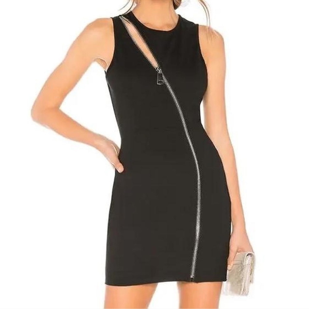 by the way black zipper dress